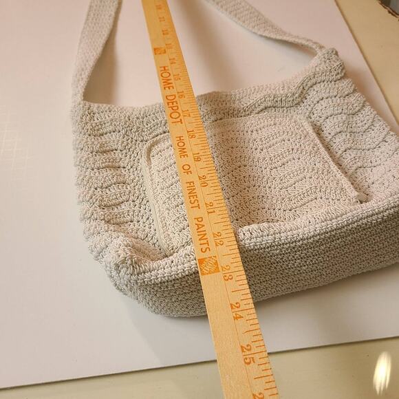 Carlo D'S'anti Knitted White Crochet Cottage Core Cream Purse Bag Beachy Boho - Picture 7 of 14